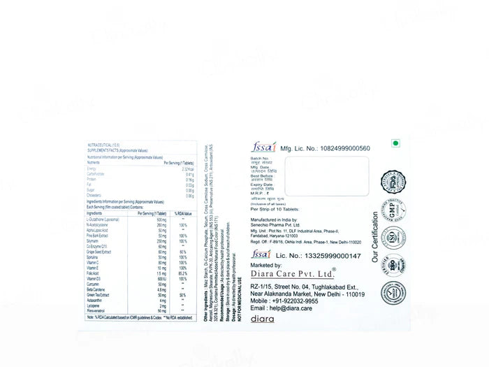 Diara Gloren Detox & D-Tan Nutraceutical Tablet