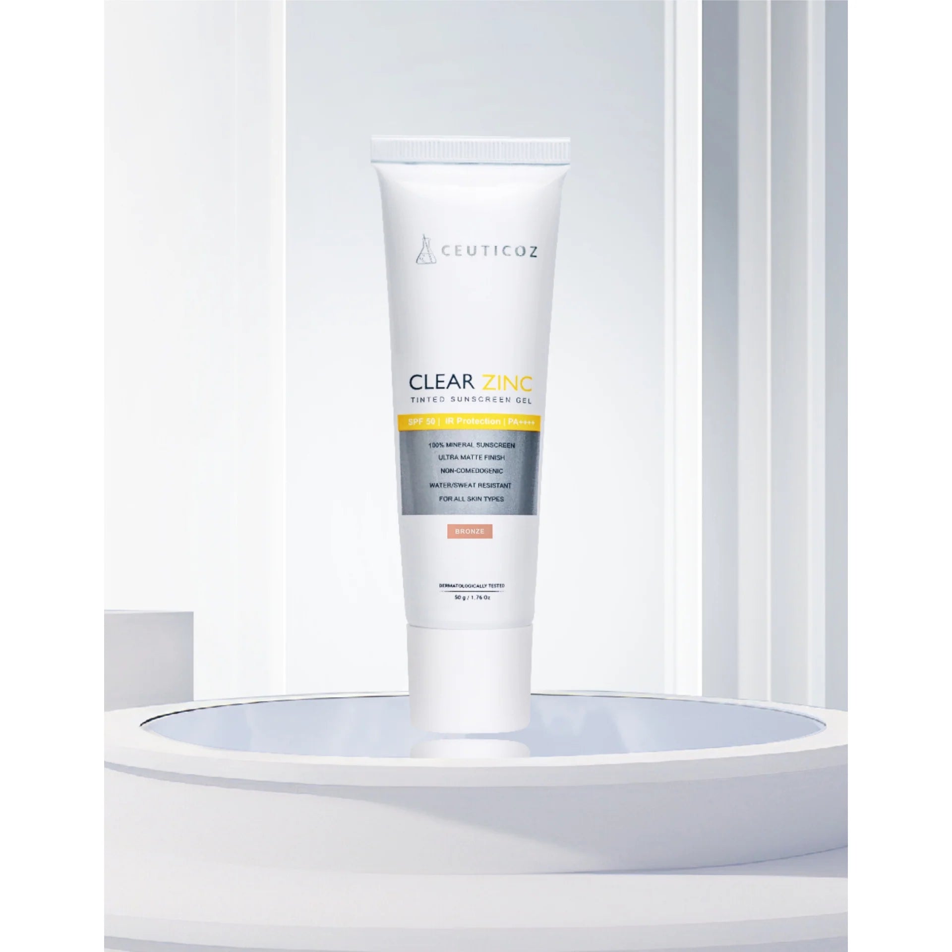 Clear Zinc Tinted Sunscreen Gel 50g - Bronze