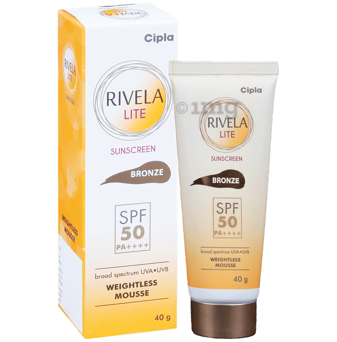 Rivela Lite Weightless Mousse Broad Spectrum UVA/UVB Sunscreen | Bronze SPF 50+