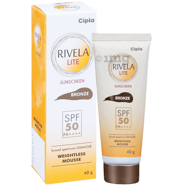 Rivela Lite Weightless Mousse Broad Spectrum UVA/UVB Sunscreen | Bronze SPF 50+