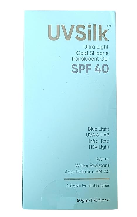 Uv Silk Blue Lite Ultra Light Sunscreen Gel UVA/UVB 50Gm (SPF40)