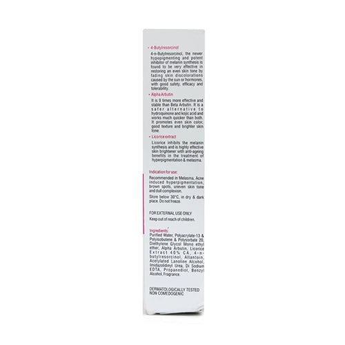 ingredients list of brilante serum for melasma