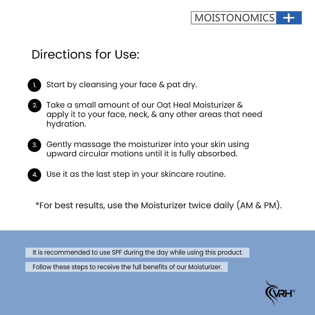 Directions to Use Oat Heal Moisturizer