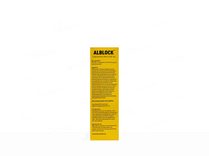 Alblock Kal Alblock Sunscreen Emulsion Gel SPF 50+ PA+++ – Mediskin chemist